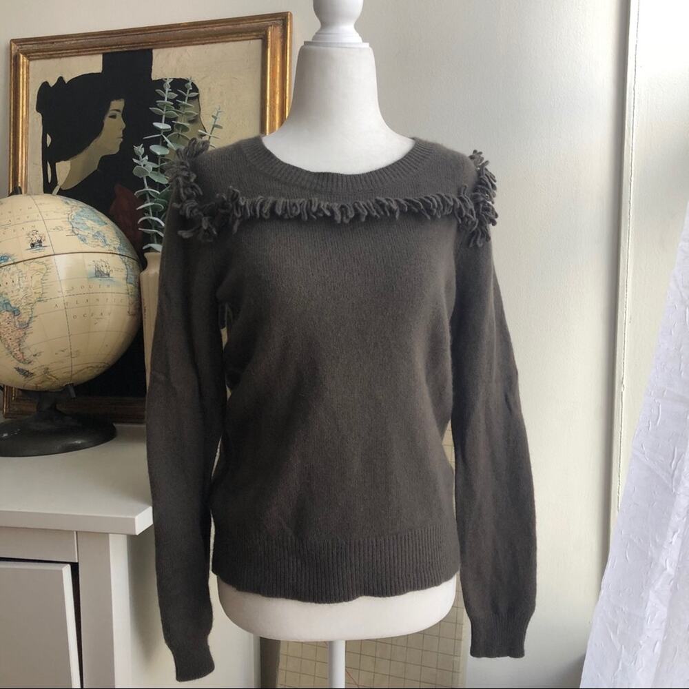 Margaret O'Leary Fringe Wool Angora Blend Sweater